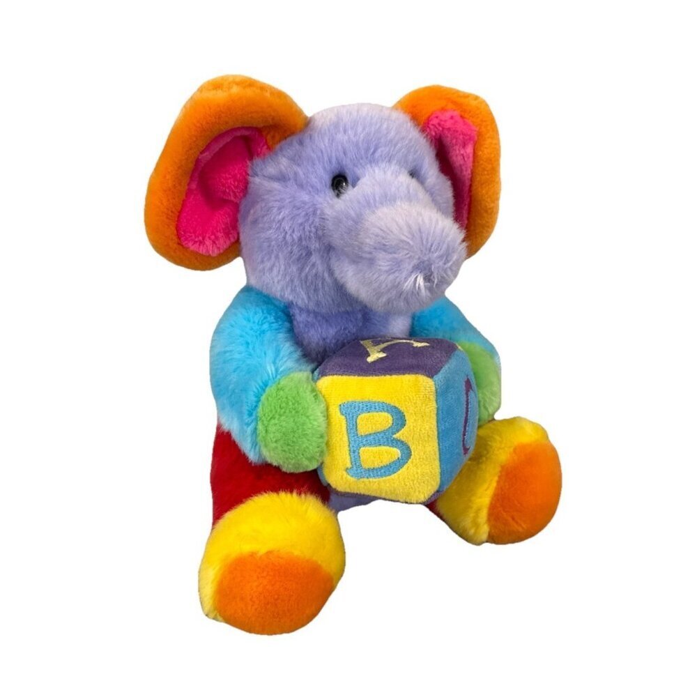 Elephant Plush Aurora Color Block Sings ABCs Musical Stuffed Animal Toy 9" Inch